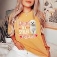 Mama Of A Spoiled Maltese Happy Floral Dog Women's Oversized Comfort T-shirt Mustard