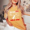 Mom Of The Wild One Mamasaurus Dinosaur T-Rex Women's Oversized Comfort T-Shirt Mustard