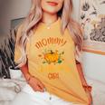 Mommy Of The Birthday Girl Pumpkin Themed Mother Mom Women's Oversized Comfort T-Shirt Mustard