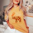 Multiple Sclerosis Awareness Sunflower Elephant Be Kind Women's Oversized Comfort T-shirt Mustard