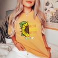 New Mom Plus Size Floral Flower Graphic Women's Oversized Comfort T-shirt Mustard