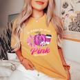 Nurse Scrub Life In October We Wear Pink Breast Cancer Fall Women's Oversized Comfort T-Shirt Mustard