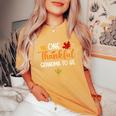 One Thankful Grandma To Be Fall Thanksgiving Pregnancy Women's Oversized Comfort T-Shirt Mustard