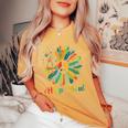 Peace Hippie Soul Daisy Flower For Nature Lover Peacemakers Women's Oversized Comfort T-shirt Mustard
