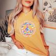 Peace Kindness Love Peace Sign Hearts Be Kind Women's Oversized Comfort T-shirt Mustard