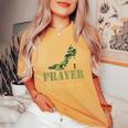 Prayer Warrior Camo Heels Faith God Jesus Christian Women's Oversized Comfort T-Shirt Mustard