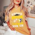 Proud Mom Of A Volleyball Senior 2024 Mom Graduation Women's Oversized Comfort T-Shirt Mustard