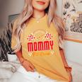 Race Car Birthday Party Matching Family Mommy Pit Crew Women's Oversized Comfort T-Shirt Mustard