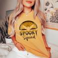 Retro Halloween Costume Scary Spooky Horror Spooky Squad Halloween Costume Women's Oversized Comfort T-Shirt Mustard