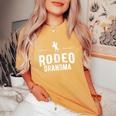 Rodeo Grandma Cowgirl Wild West Horsewoman Ranch Lasso Boots Women's Oversized Comfort T-shirt Mustard