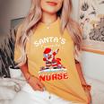 Santa's Favorite Nurse Christmas Dabbing Santa Women's Oversized Comfort T-Shirt Mustard
