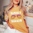Schools Out For Summer Vacation Teacher Women's Oversized Comfort T-shirt Mustard