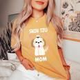 Shih Tzu Mom Mummy Mama Mum Mommy Mother's Day Mother Owner Women's Oversized Comfort T-Shirt Mustard