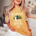 Im A Simple Girl I Love Dogs Camping And Wine Camper Women's Oversized Comfort T-shirt Mustard