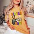 Sister Of Brewing Baby Halloween Theme Baby Shower Spooky Women's Oversized Comfort T-Shirt Mustard