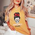 Skull Leopard Baseball Mom Sport Mom Women's Oversized Comfort T-shirt Mustard