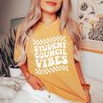Student Council Vibes Retro Groovy School Student Council Women's Oversized Comfort T-Shirt Mustard