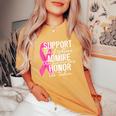 Support Fighter Admire Survivor Breast Cancer Warrior Women's Oversized Comfort T-Shirt Mustard