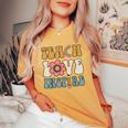 Teach Love Inspire Back To School Cute Teacher Women's Oversized Comfort T-Shirt Mustard