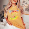 Teacher Summer Recharge Required Tie Dye Teacher Vacation Women's Oversized Comfort T-shirt Mustard