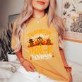 Thanksgiving Thankful My Pre K Turkeys Pre K Teacher Women's Oversized Comfort T-Shirt Mustard