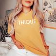 Thique Healthy Body Proud Thick Woman Women's Oversized Comfort T-Shirt Mustard
