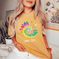 Tie Dye Sunflower Hippie Soul Hippy Peace Sign Daisy Flower Women's Oversized Comfort T-shirt Mustard