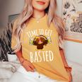 Time To Get Basted Beer Thanksgiving Turkey Women's Oversized Comfort T-Shirt Mustard