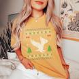 Ugly Xmas Eagle Ugly Christmas Sweater Women's Oversized Comfort T-Shirt Mustard