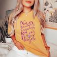 Never Underestimate A Grandma With A Bicycle Cool T Women's Oversized Comfort T-Shirt Mustard