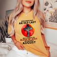 Never Underestimate Old Lady Covered By Blood Of Jesus Women's Oversized Comfort T-Shirt Mustard