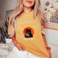 Never Underestimate An Old Woman Who Love Cats And Books Women's Oversized Comfort T-Shirt Mustard