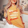 Never Underestimate The Power Of A Harmonica Playing Woman Women's Oversized Comfort T-Shirt Mustard