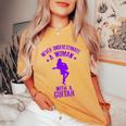 Never Underestimate A Woman With A Guitar Quote Women's Oversized Comfort T-Shirt Mustard