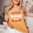 Never Underestimate A Woman Who Loves Chocolates Women's Oversized Comfort T-Shirt Mustard