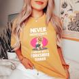 Never Underestimate A Woman With A Yorkshire Terrier Women's Oversized Comfort T-Shirt Mustard
