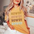 Vintage Howdy Rodeo Western Cowboy Country Cowgirl Women's Oversized Comfort T-shirt Mustard