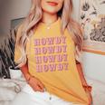 Vintage White Cowgirl Howdy Rodeo Western Country Southern Women's Oversized Comfort T-shirt Mustard