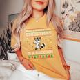 All I Want For Christmas Is A Raccoon Ugly Xmas Sweater Women's Oversized Comfort T-Shirt Mustard