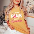I Wear Pink For My Grandma Breast Cancer Awareness Supporter Women's Oversized Comfort T-Shirt Mustard