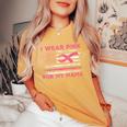 I Wear Pink For My Mama American Flag Breast Cancer Support Women's Oversized Comfort T-Shirt Mustard