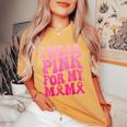 I Wear Pink For My Mama Breast Cancer Support Squad Ribbon Women's Oversized Comfort T-Shirt Mustard