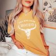 Western Country This Girl Likes Rodeo Howdy Vintage Cowgirl Women's Oversized Comfort T-shirt Mustard