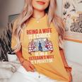 Being A Wife Is A Choice Being A Veteran's Wife Is Privilege Women's Oversized Comfort T-Shirt Mustard