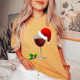 Wine For Christmas Wine For Parties Women's Oversized Comfort T-Shirt Mustard