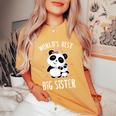 World's Best Big Sister Cute Pandas Panda Siblings Women's Oversized Comfort T-Shirt Mustard
