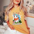 Snownicorn Cute Unicorn Snowman Christmas Girl Women's Oversized Comfort T-Shirt Yam