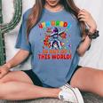 4Th Grade Is Out Of This World Space Rocket Fourth Grade Women's Oversized Comfort T-Shirt Blue Jean