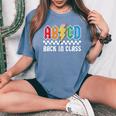 Abcd Back In Class Rocks Back To School Boys Girls Teacher Women's Oversized Comfort T-Shirt Blue Jean