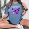 Alzheimer's Awareness I Will Remember You Butterfly Women's Oversized Comfort T-Shirt Blue Jean